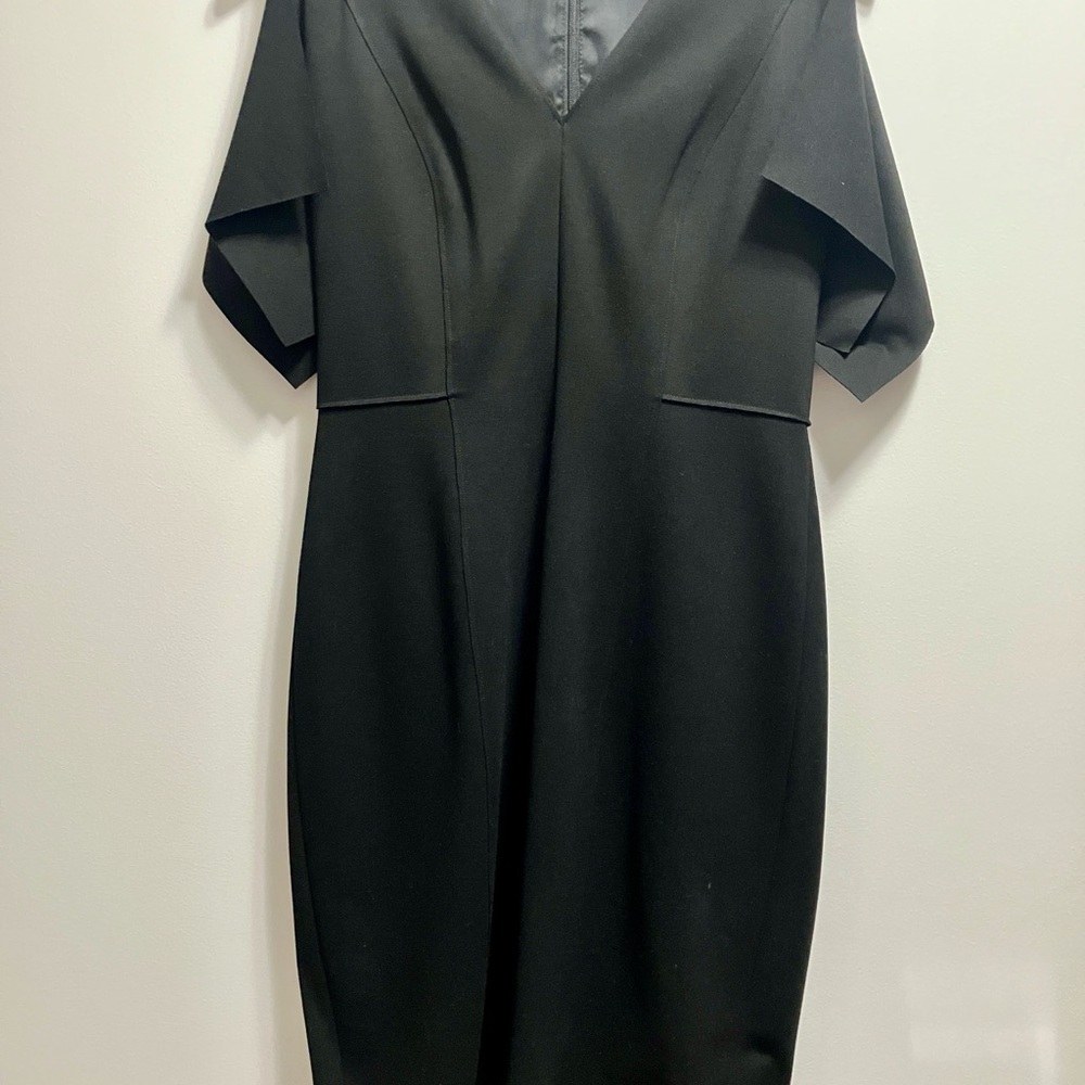 Elie Tahari Black Dress Slit Sleeve